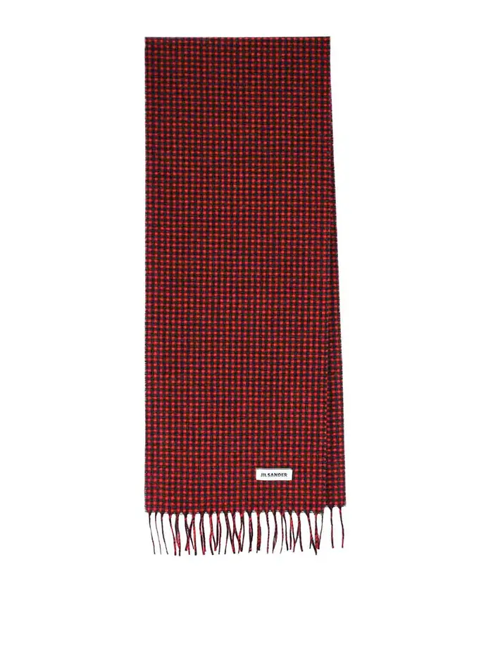 Jil Sander Sciarpa in lana vergine Rosso