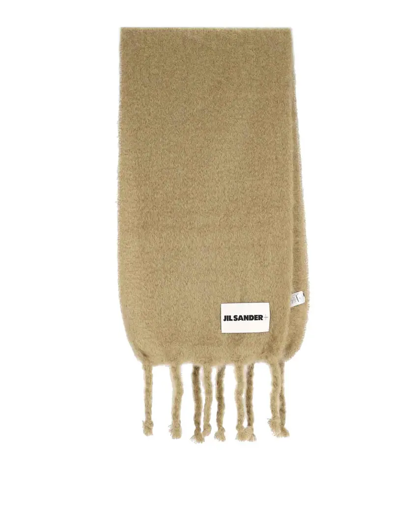 Jil Sander Sciarpa In Mohair E Lana Beige
