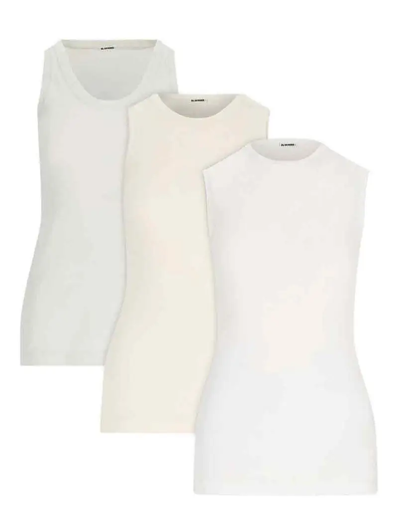 Jil Sander Set 3 Canotte Bianco