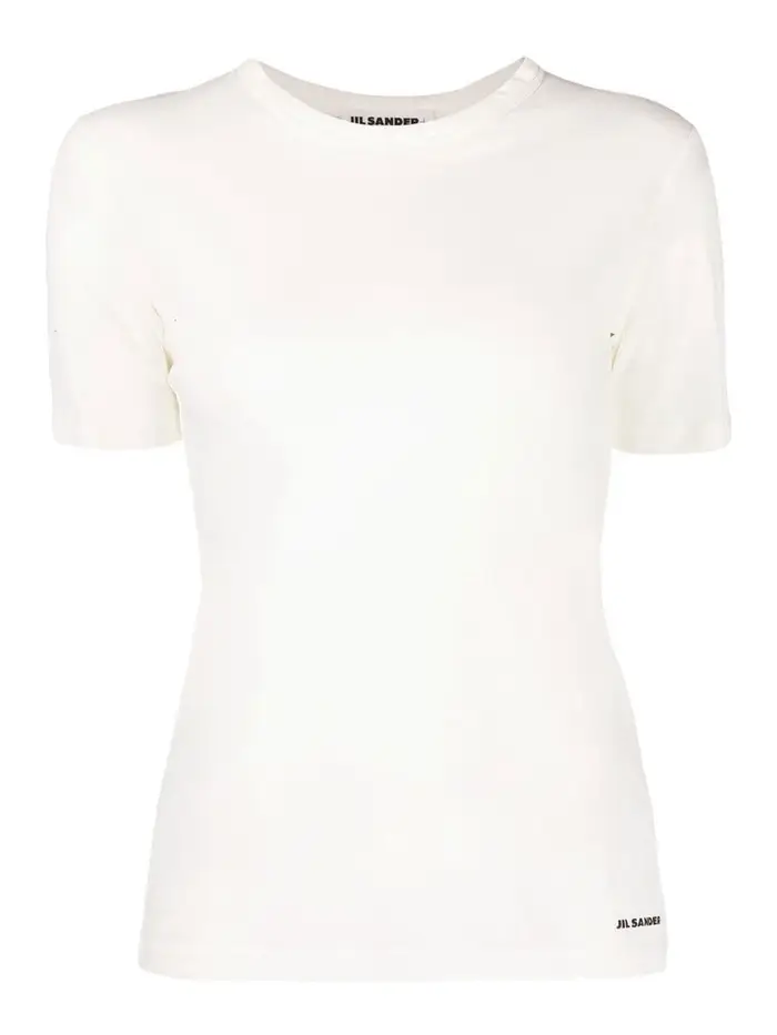 Jil Sander T-shirt girocollo bianca a maniche corte Bianco