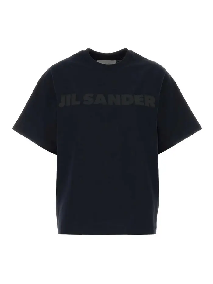 Jil Sander T-shirt in cotone con logo Blu