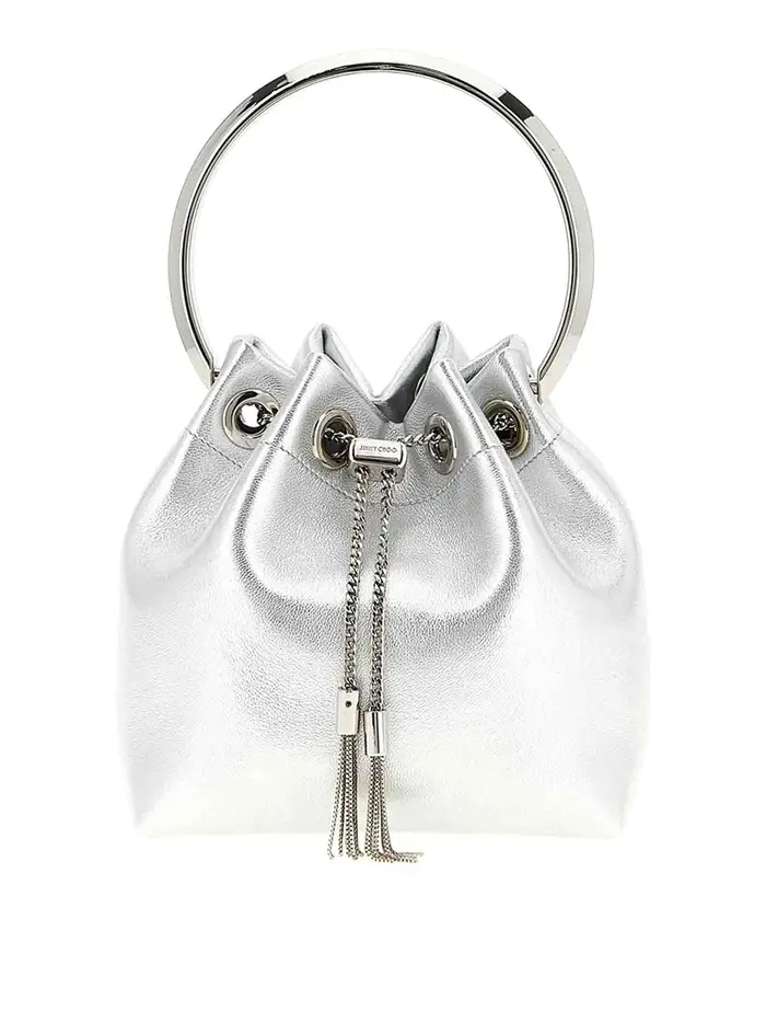 Jimmy Choo Borsa a secchiello per capsule Diwali Argento