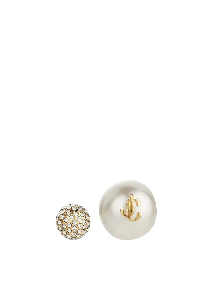Jimmy Choo orecchini a borchie auri bianchi Bianco