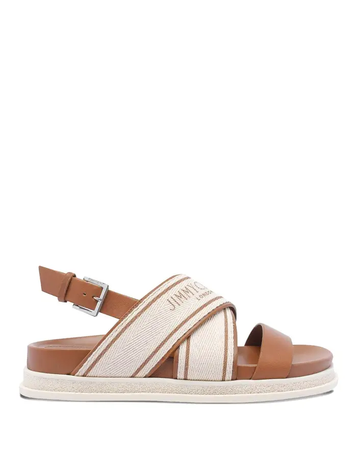 Jimmy Choo Sandali piatti in tela piatta joa Marrone