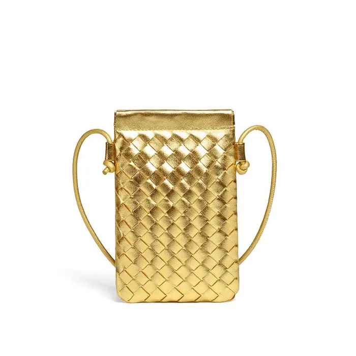 Borsa alla moda per mini cellulare, Borsa tessuta a mano, Semplice, Trendy, Versatile, Retrò, Piccola, Borsa da donna a tracolla singola