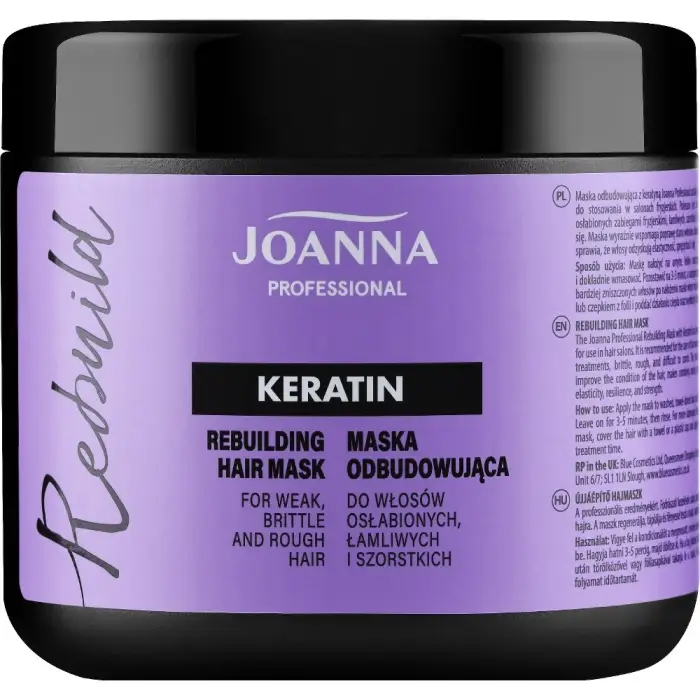 Joanna Professional maschera alla keratina per capelli secchi e fragili 500 g