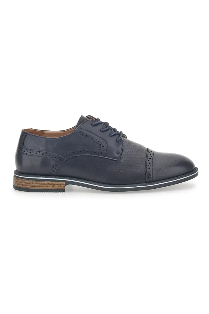 Scarpe Stringate Navy Con Ricamo All Inglese Johes Land 188352 [NAVY]
