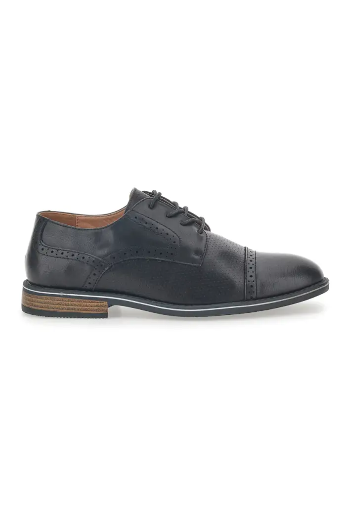 Scarpe Stringate Nere Con Ricamo All Inglese Johes Land 188352 [NERO]