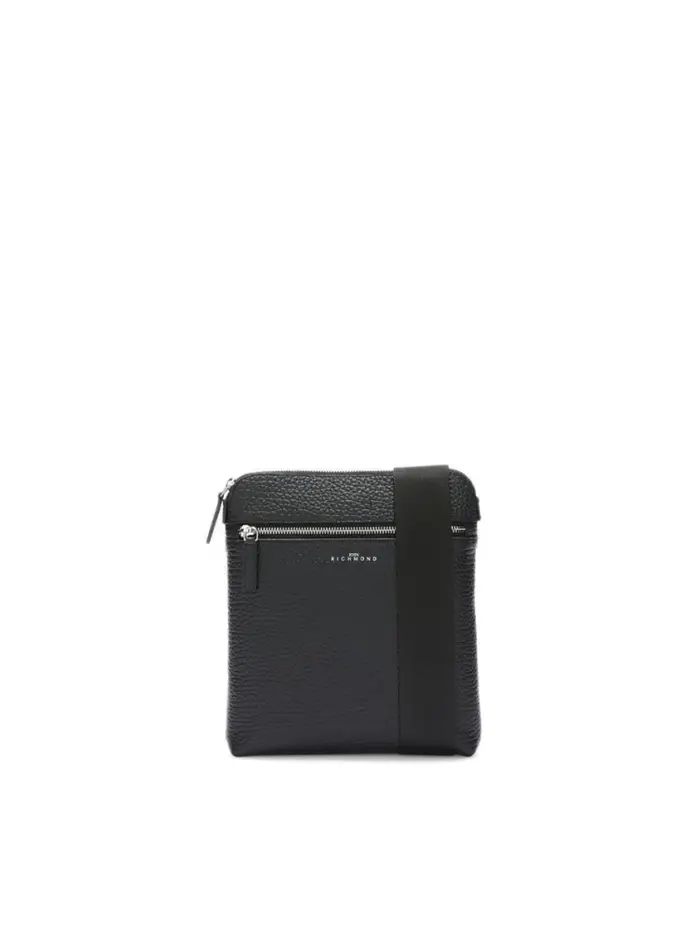 John Richmond borsa uomo a tracolla in pelle nera aipam con logo