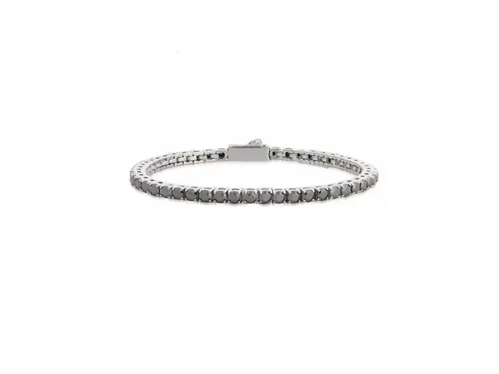 JOHN RICHMOND Bracciale Uomo Tennis Titanio Brillanti Neri