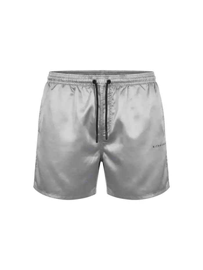 John Richmond costume da bagno boxer grigio con logo laterale