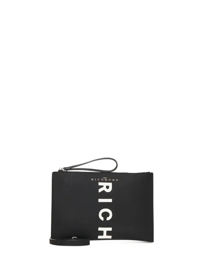 John Richmond pochette itapio unisex nera con macro logo