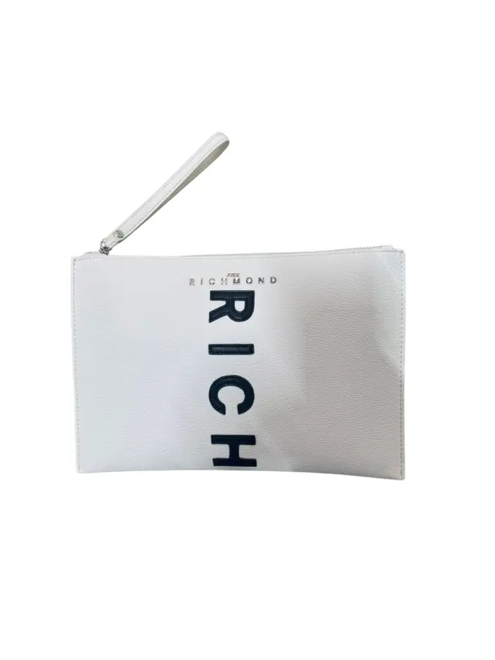 John Richmond pochette unisex itapio bainca con macro logo