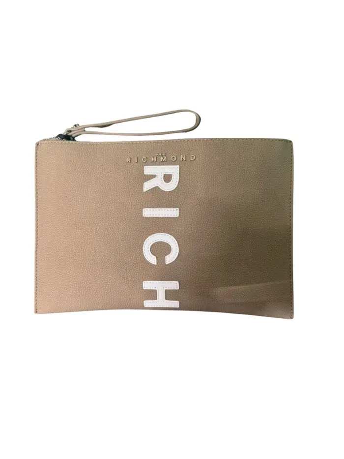 John Richmond pochette unisex itapio beige con macro logo