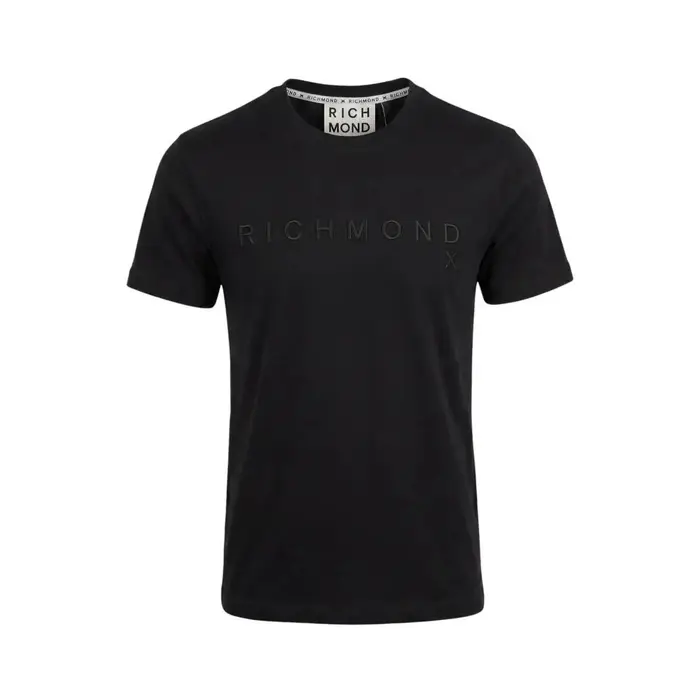 T-shirt John Richmond T-shirt uomo nero con logo in rilievo