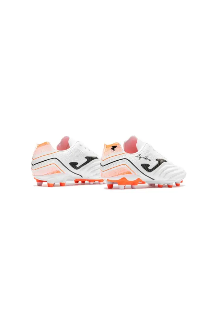 Scarpe da calcio bianche con dettagli neri e arancioni Joma AGUW2632FG [BIANCO]