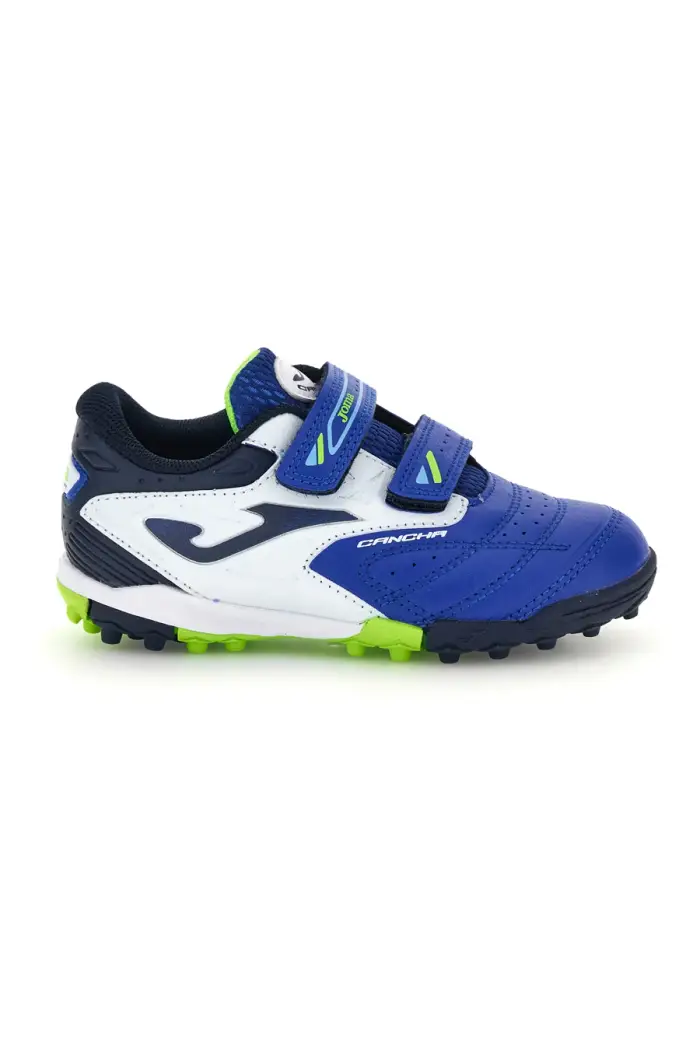 Scarpe da calcio blu royal bianche e verdi fluo con strappo Joma CAJW2604TFV [BIANCO