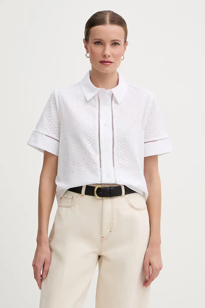 Joop! camicia da donna in cotone Bianco