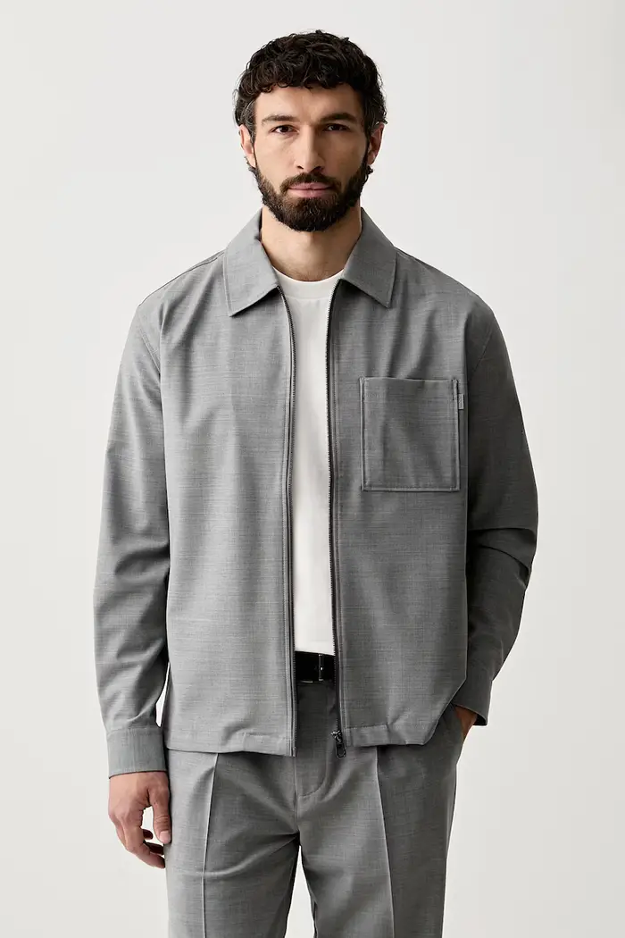 Joop! camicia da uomo con misto lana Grigio