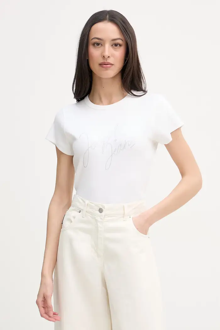 Joop! T-shirt da donna in cotone con elastan Bianco