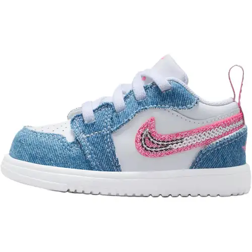 Jordan Air 1 Low ALT SE TD Denim Paillettes Scarpe da Ginnastica per Bambini Blu Cobalto-Bliss Bianco HQ2002-400