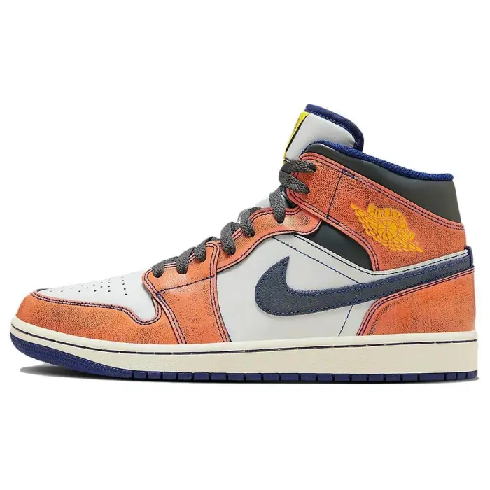 Jordan Air 1 Mid SE Flight Vintage Scarpe da Ginnastica da Uomo Arancione Summit-White Iron-Grey FV3619-106 42 5