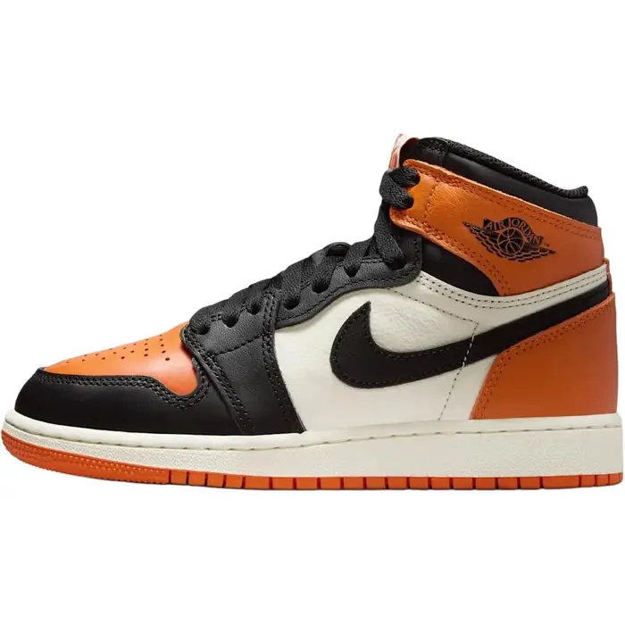 Jordan Air 1 Retro High OG GS Shattered Backboard 2025 Scarpe da Ginnastica per Bambini Arancione Nero Vela FD1437-008