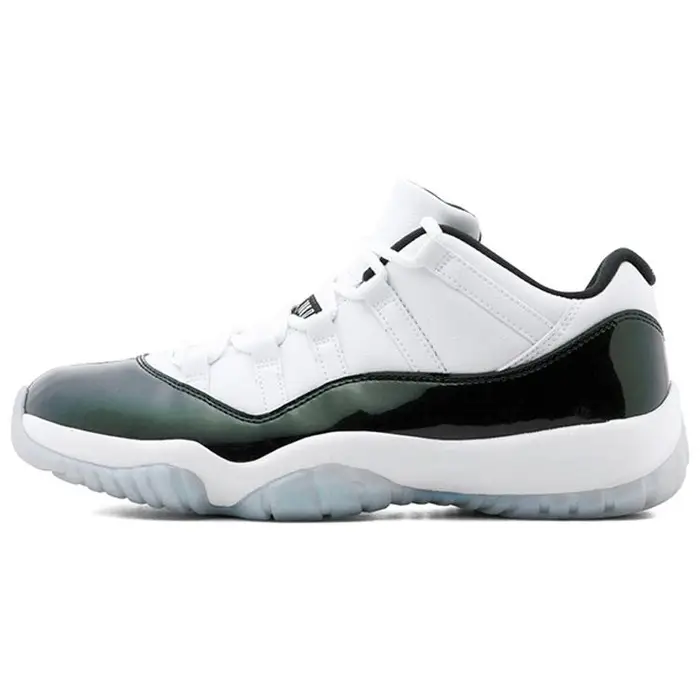 Jordan Air 11 Retro Low Smeraldo Scarpe da Ginnastica da Uomo Bianco Smeraldo-Rise-Nero 528895-145 47 5