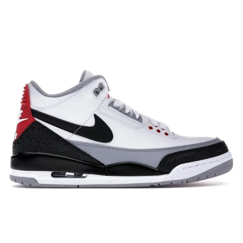 Jordan Air 3 Retro NRG Tinker Sneakers da Uomo Bianco Rosso Fuoco Grigio Cemento Nero AQ3835-160