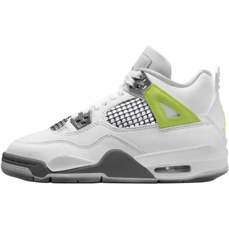 Jordan Air 4 Retro GS Light Lemon Twist Sneakers Bambino Bianco Grafite Chiaro HJ5990-100 35 5