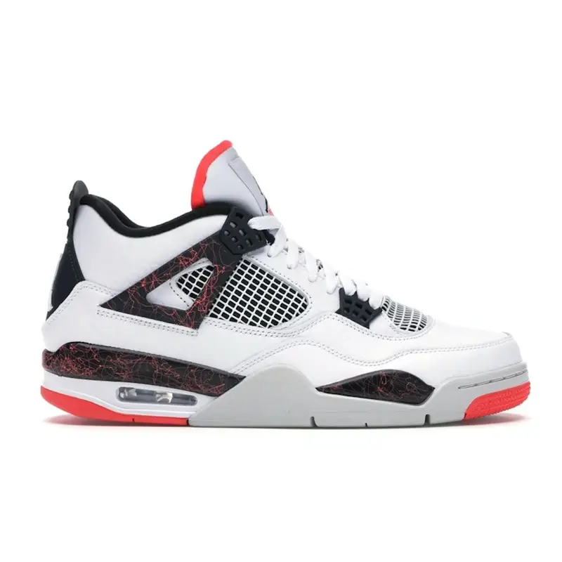 Jordan Air 4 Retro Pale Citron Scarpe da Ginnastica da Uomo Bianco Nero Cremisi Brillante 308497-116