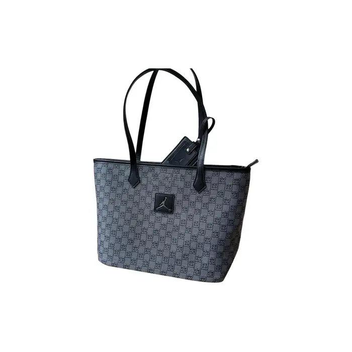Jordan Borsa Tote con Cerniera Moda Casual Borsa da Shopping Borse Tote Unisex Nero Grigio JD2423018AD002 Black & Gray