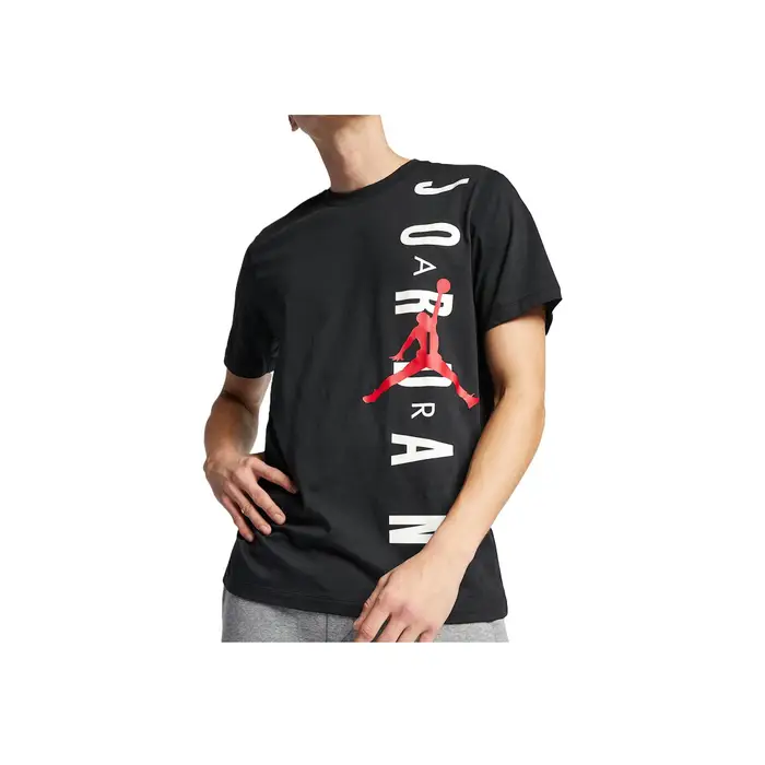 Jordan Comoda Versatile T-shirt Semplice alla Moda Monocolore Manica Corta Top da Uomo Nero BV0086-010
