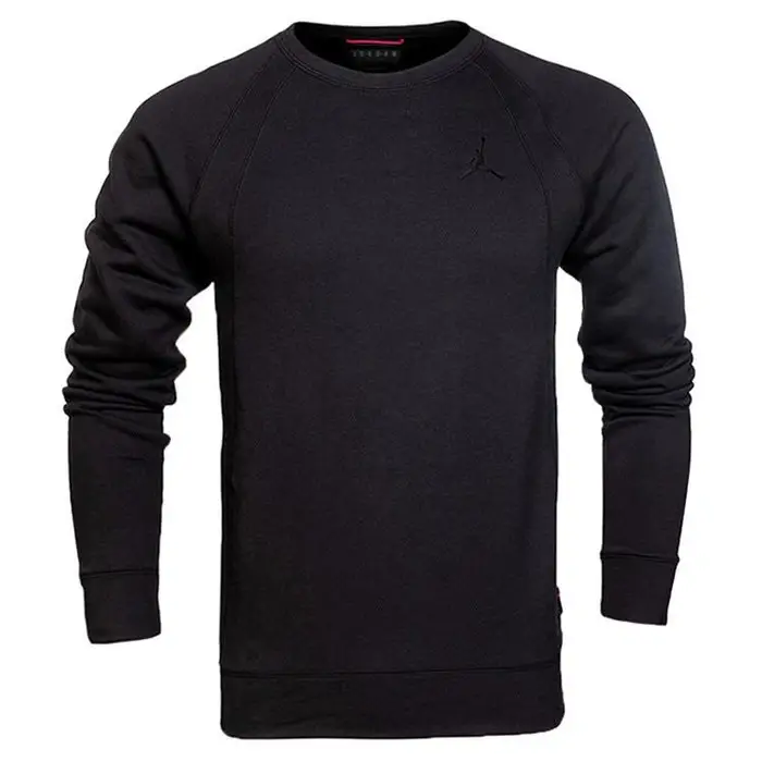 Jordan Felpa con Cappuccio a Manica Lunga in Pile Monocolore con Logo Ricamato Uomo Top Nero 860195-010