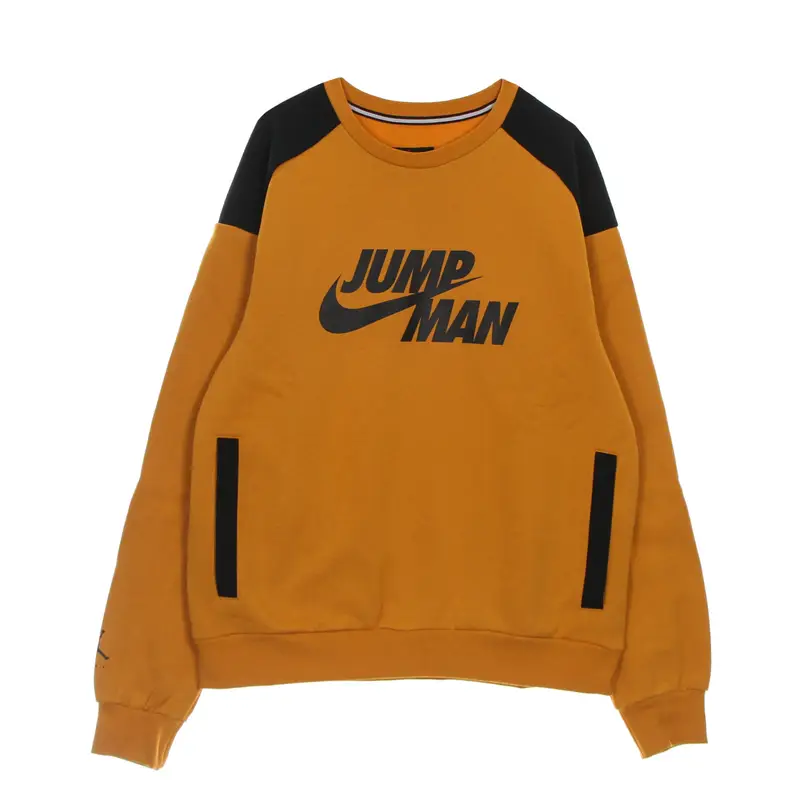 Jordan Felpa Girocollo Uomo Jumpman Fleece Crew Light Curry/black