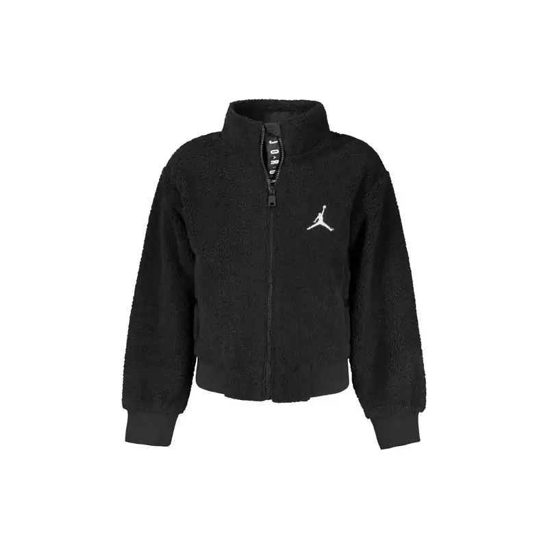 Jordan Felpa Donna Nera con Zip e Ricamo