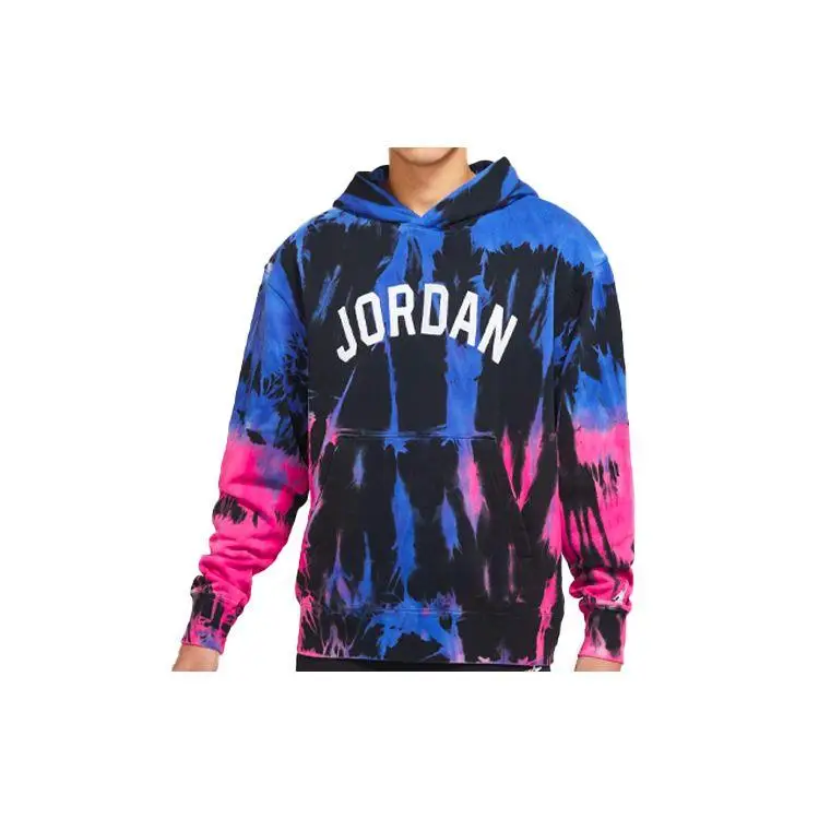 Jordan Felpa Sportiva Tie-Dye Pullover Uomo Top Azzurro Medio DJ0227-432