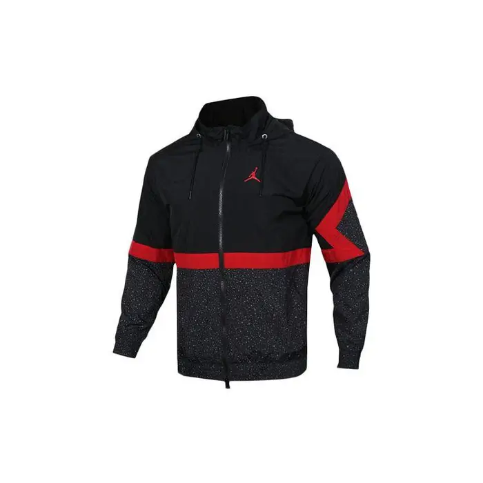 Jordan Giacca con cappuccio sportiva da allenamento running Diamond Cement da uomo capispalla nero rosso AR3243-010