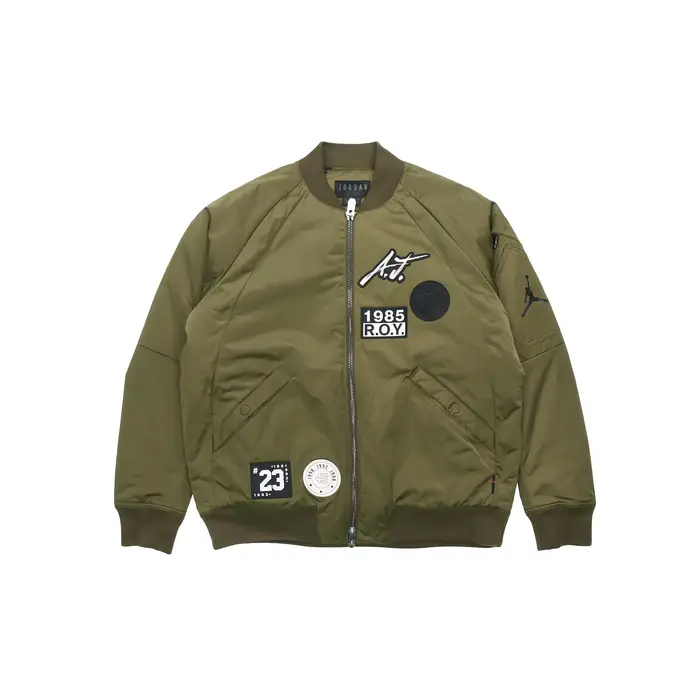 Giacca da Volo Jordan MA-1 Giacca Sportiva in Cotone Uomo Capispalla Verde Militare AV5999-395 M