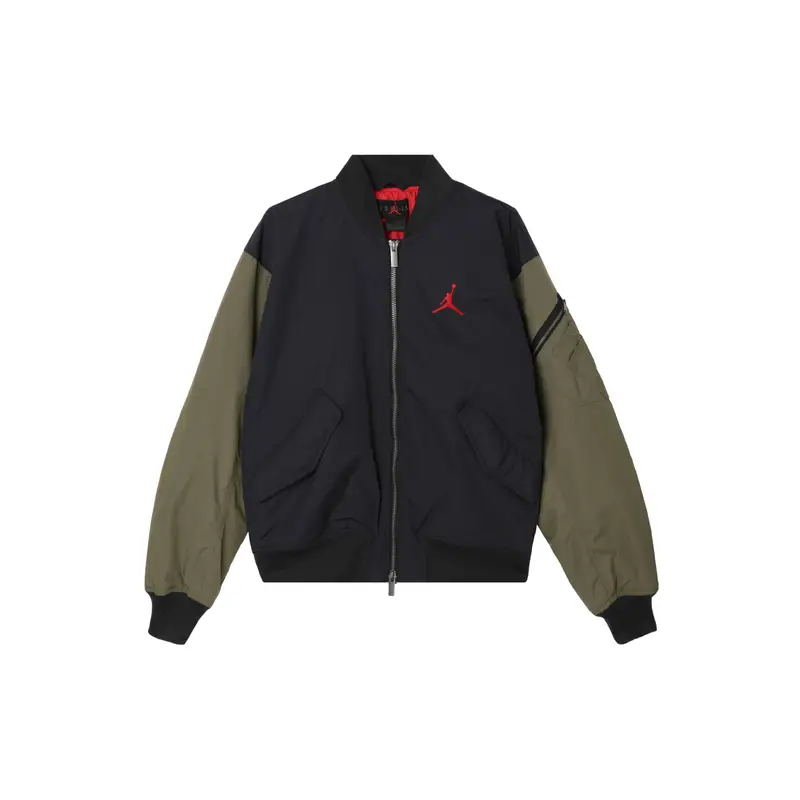 Jordan Giacca in Cotone Calda con Cerniera e Maniche Lunghe con Scritte a Contrasto Uomo giacche Nero HV5152045