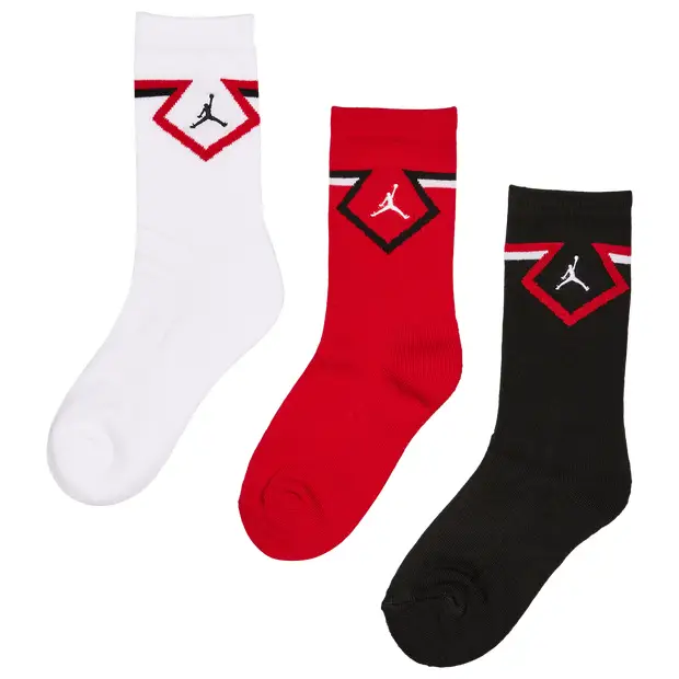 Jordan Kids Jumpman Crew 3 Pack Unisex - Calze Rosso - Algodón Red