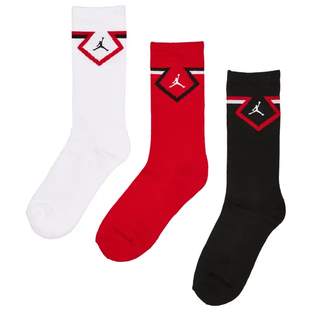 Jordan Kids Jumpman Crew 3 Pack Unisex - Calze Rosso - Algodón Red
