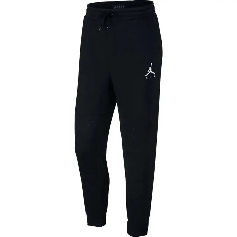 Jordan Pantaloni da jogging in maglia con coulisse e stampa lettere Air da uomo, neri AA1447-010