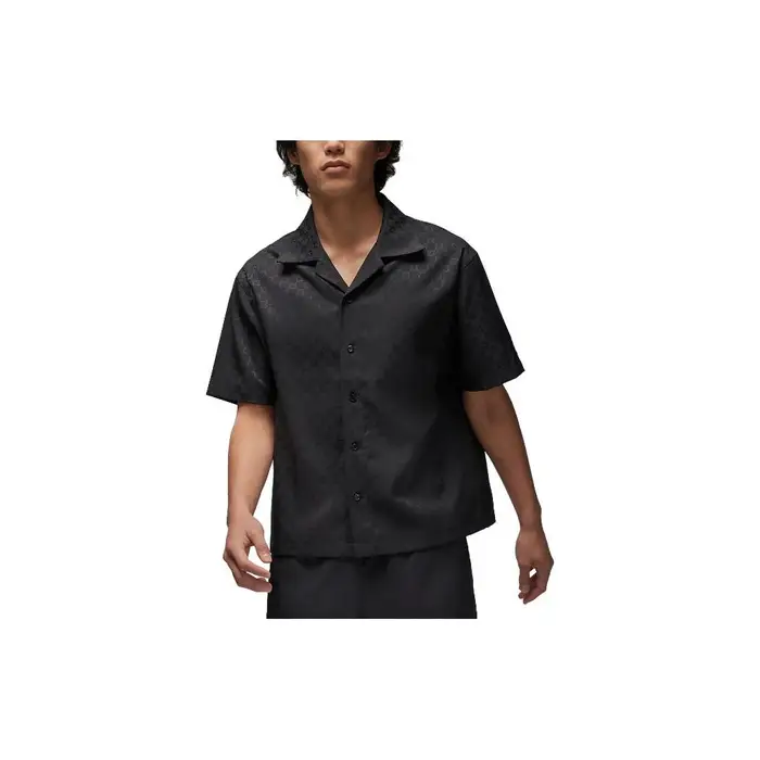 Polo Uomo Jordan Logo Tinta Unita Bottoni Top Nero DX9682-010