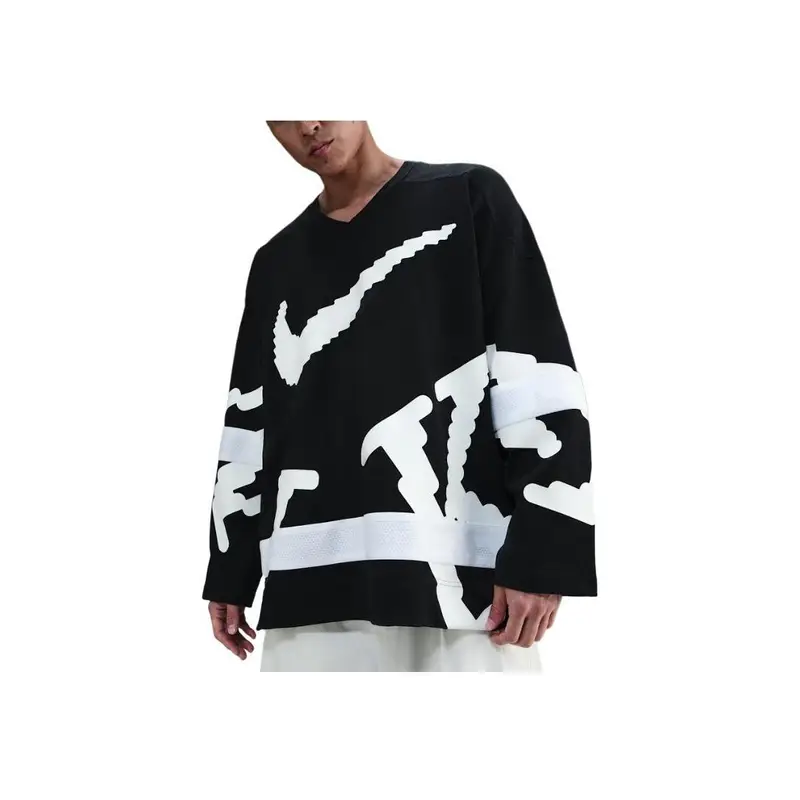 Jordan Sportswear Club Fashion Comoda Morbida Versatile Maglietta a Maniche Lunghe Uomo top HV1138-010 2XL