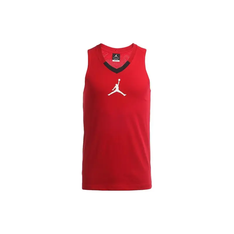 Jordan Stampa Logo Traspirante Casual Canotta Allenamento Basket Uomo Top Rosso Bianco 683998-687