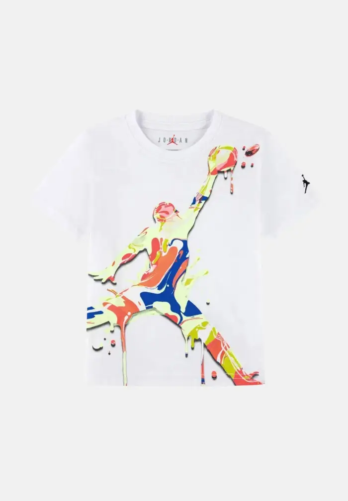 T-shirt a manica corta Super Splash bianca da bambino