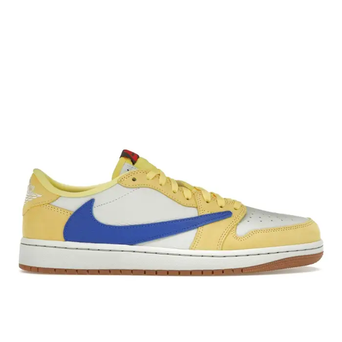 Travis Scott x Air Jordan 1 Retro Low OG SP Canary Scarpe da ginnastica da donna Giallo Racer-Blu Argento chiaro DZ4137-700 46
