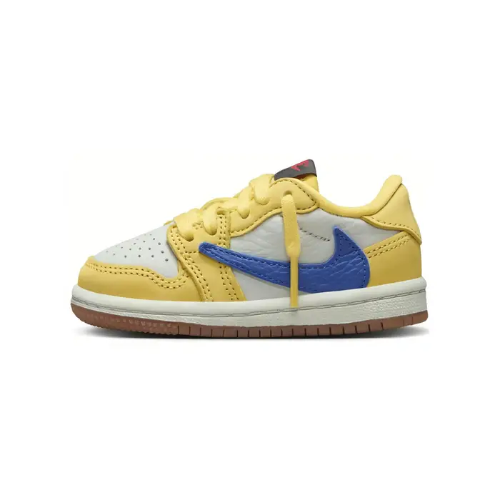Jordan Travis Scott x Air 1 Retro Low OG SP TD Canary Sneakers da bambino Giallo Racer-Blue Argento chiaro DZ5908-700