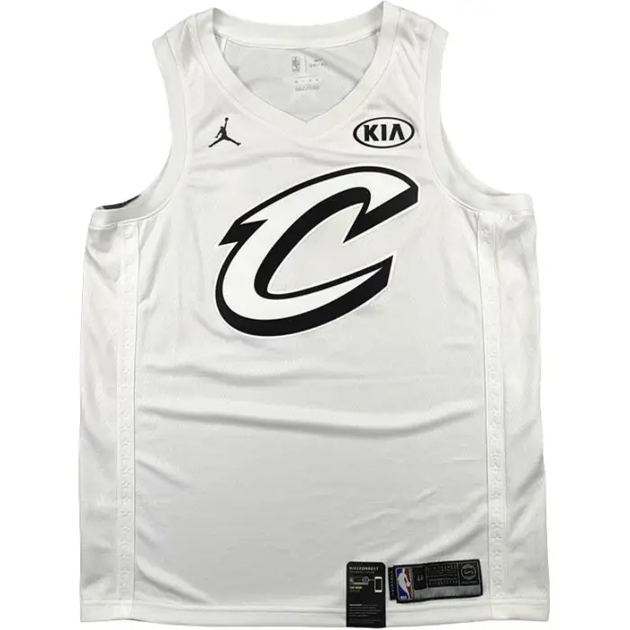 X NBA All-Star Swingman Fan Edition LeBron James 2018 Felpa Sportiva Comoda Logo Maglia da Basket Unisex Bianca 928874-100 M